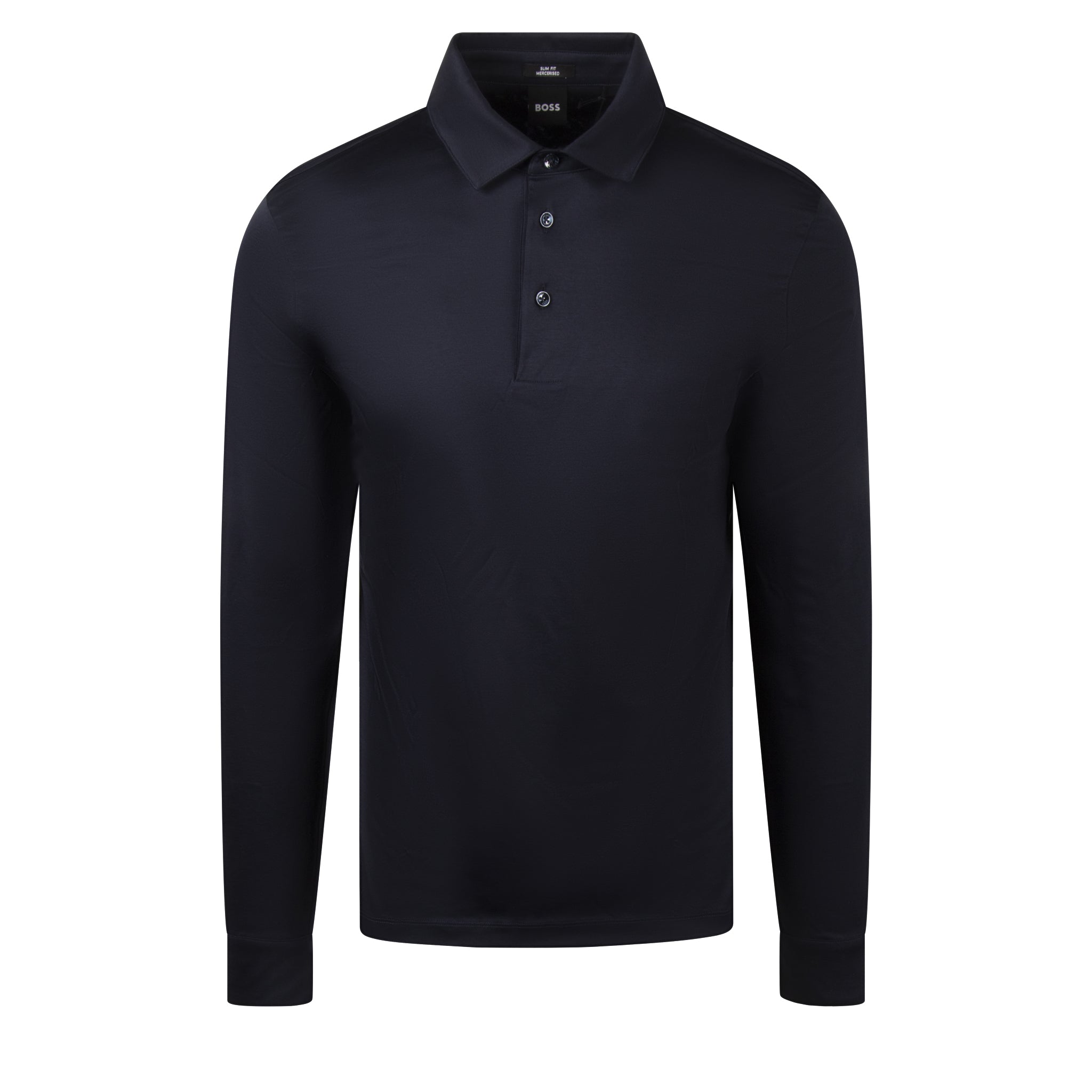 Mens BOSS Dark Blue H-Pleins L/s Polo Shirt