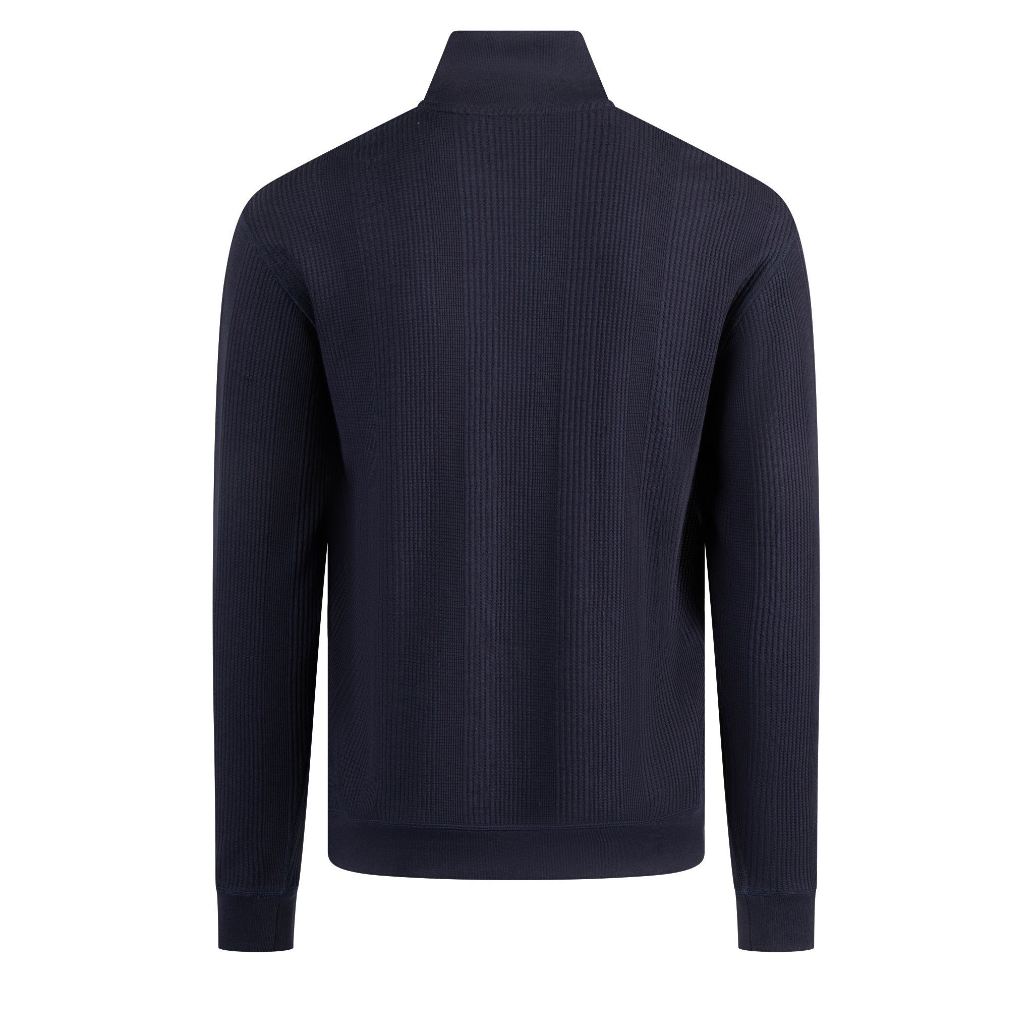 Mens BOSS Dark Blue Structure 1/4 Zip Lounge Sweat Top