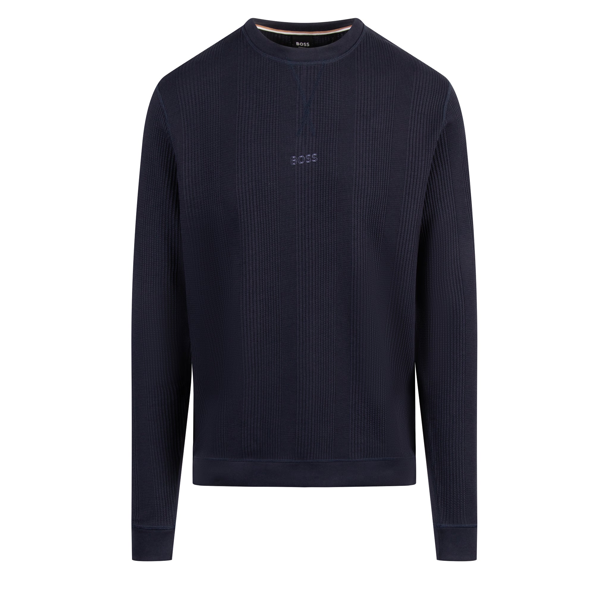 Mens BOSS Dark Blue Structure Lounge Sweatshirt