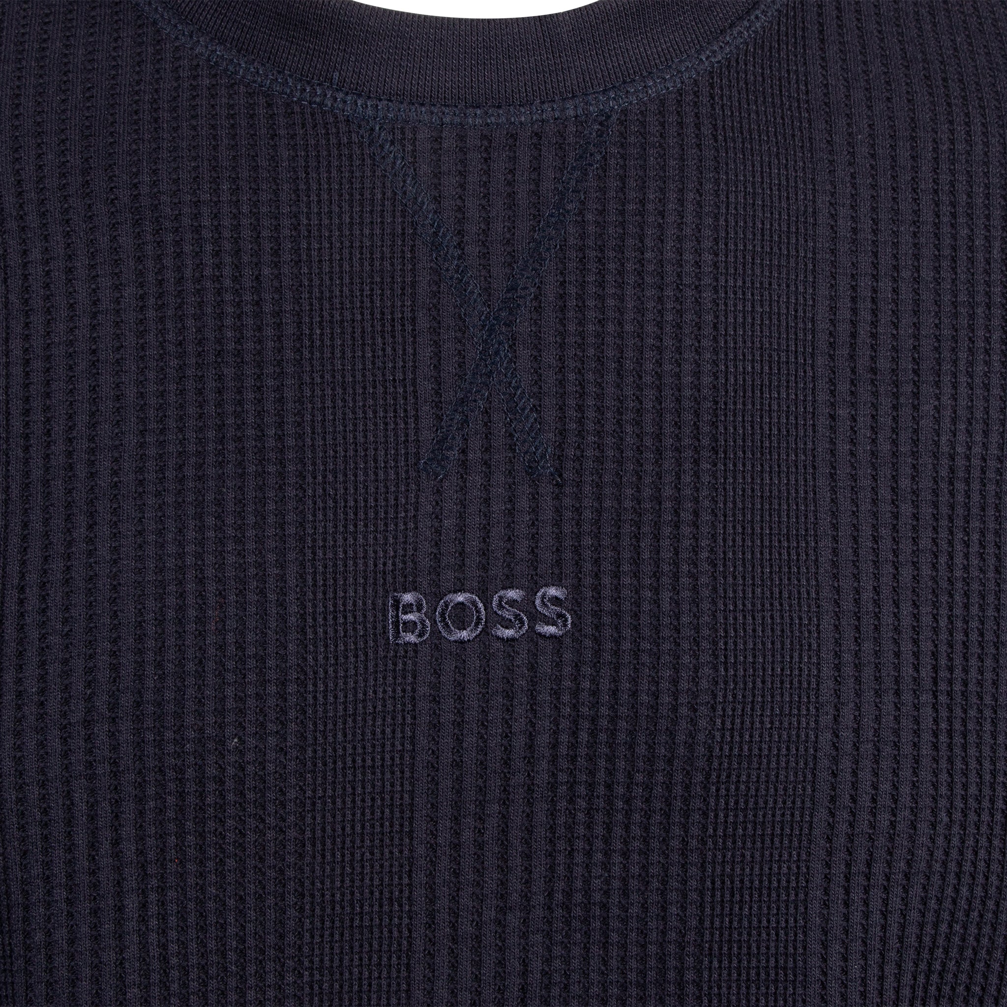 Mens BOSS Dark Blue Structure Lounge Sweatshirt