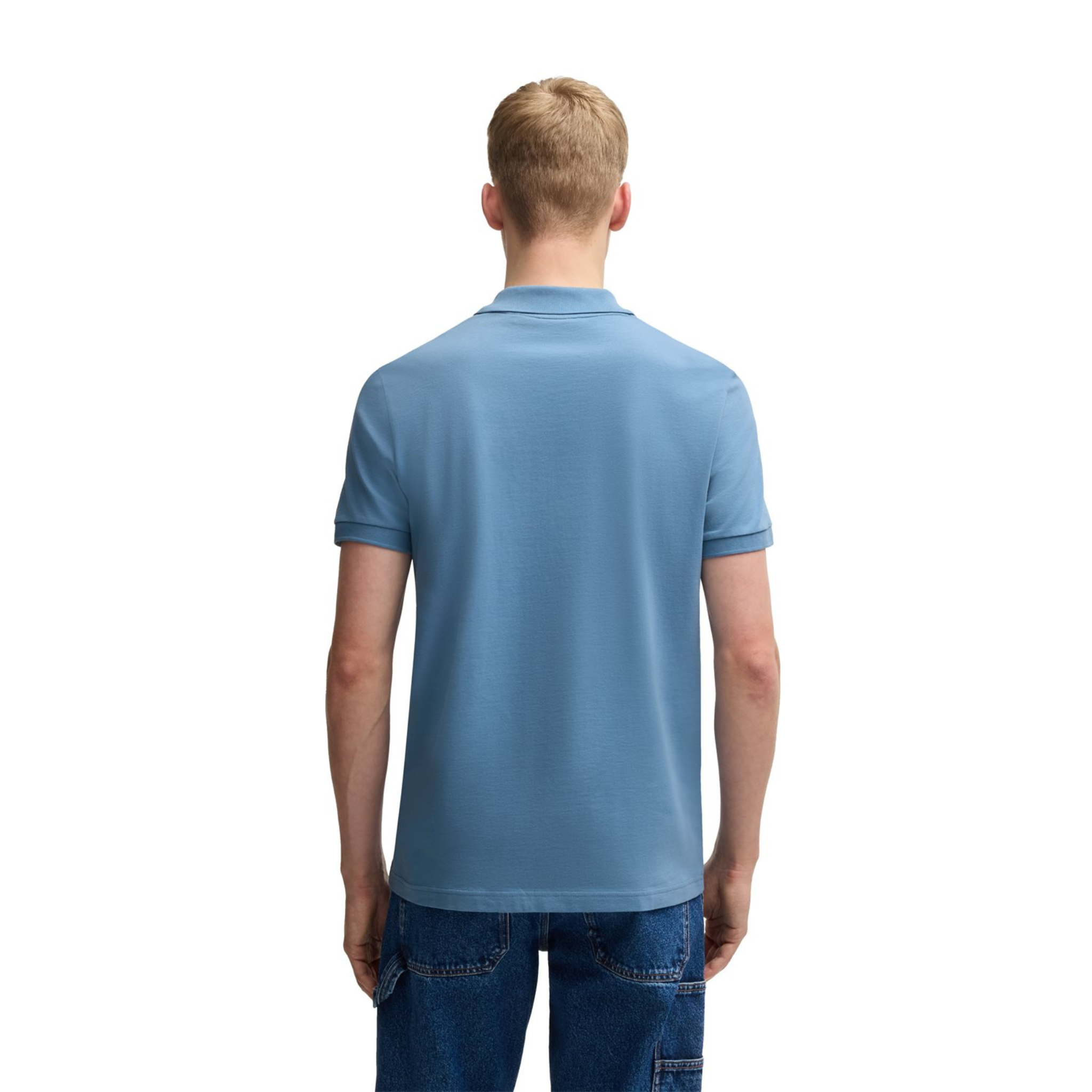 Mens BOSS Blue Passerzip S/s Polo Shirt