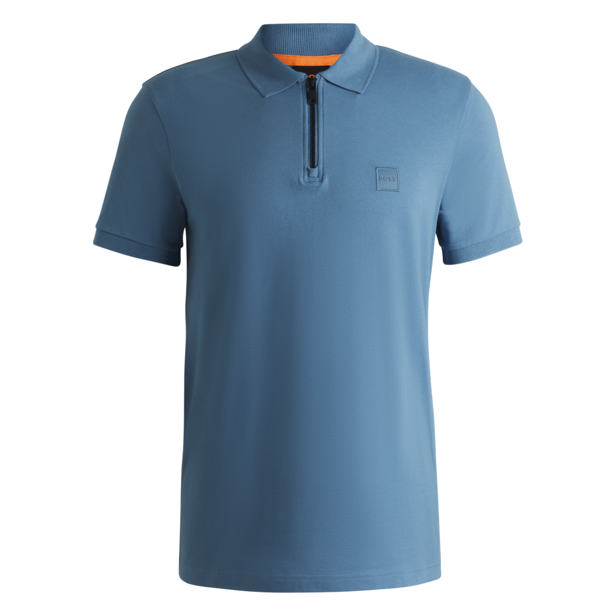 Mens BOSS Blue Passerzip S/s Polo Shirt