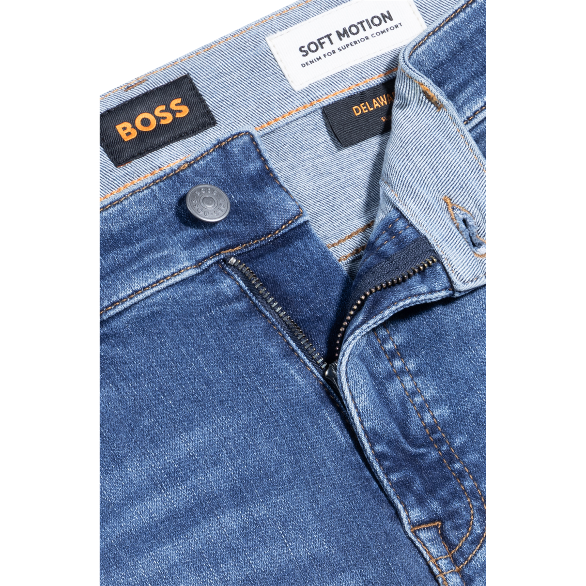 Mens BOSS Medium Blue Delaware BO Slim Fit Jeans