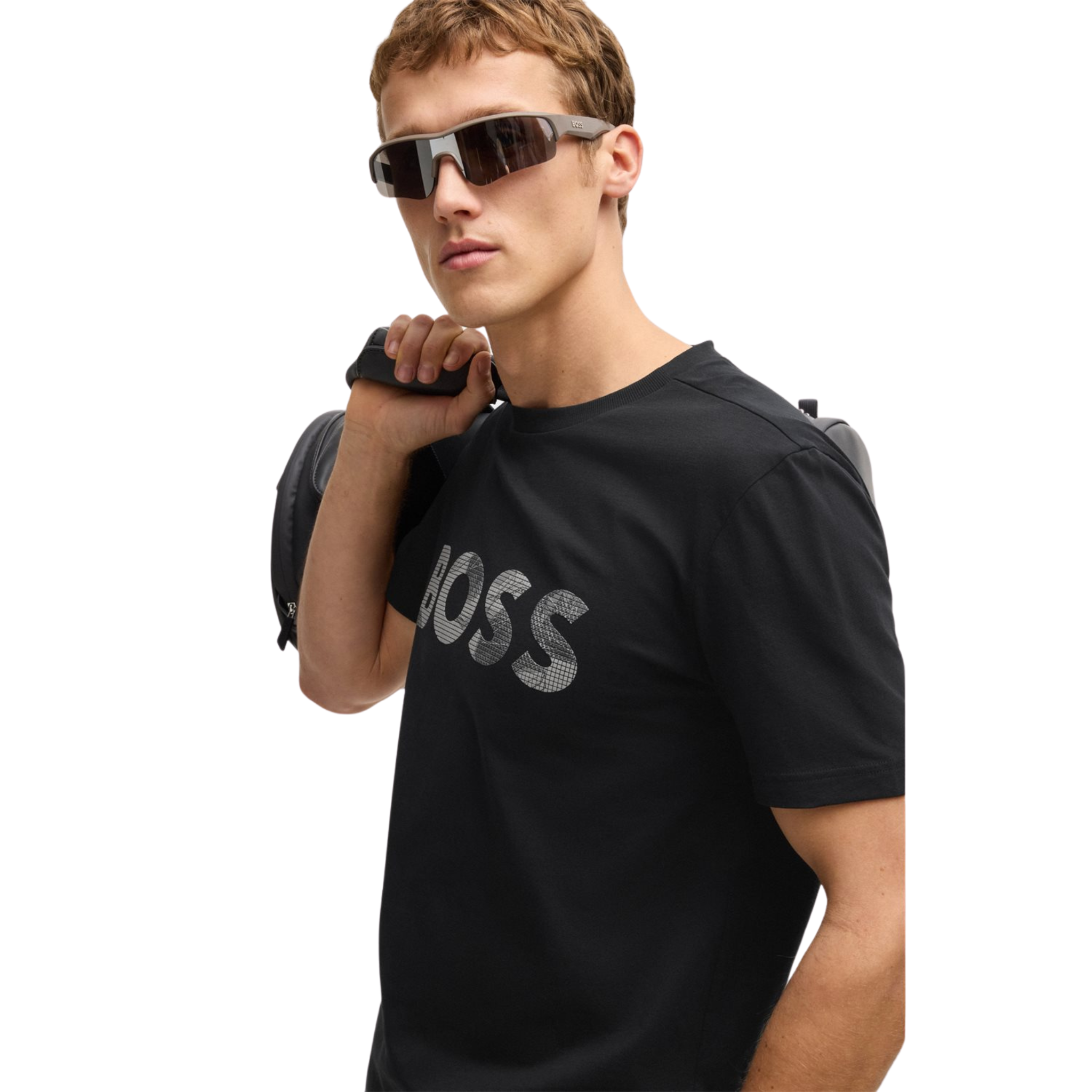 Mens BOSS Black Tee Logo Glamping S/s T Shirt