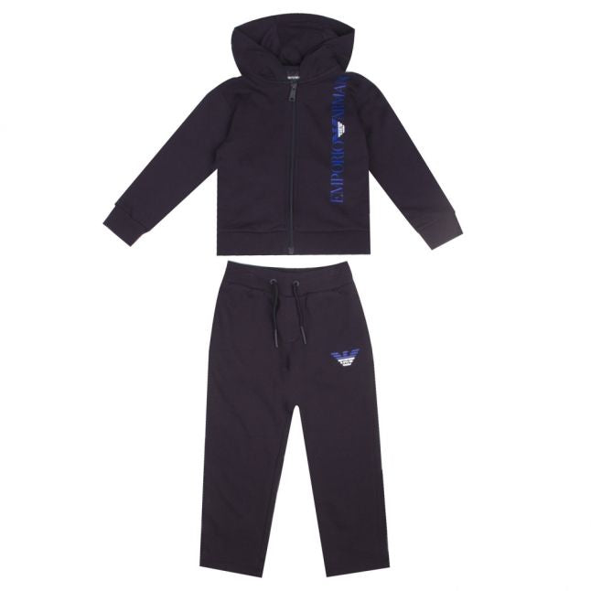 Boys Navy Logo Hooded Tracksuit