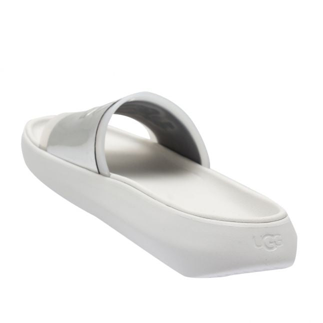 Womens White Hilama Logo Slides