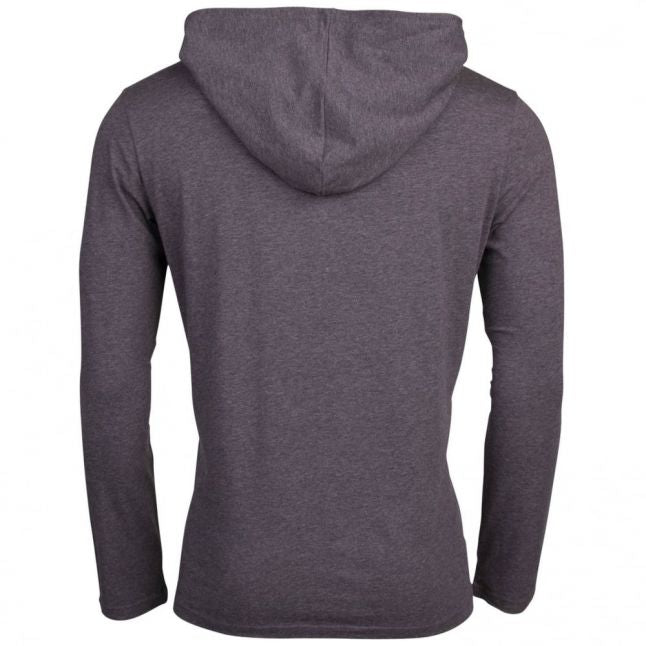 Mens Charcoal Hooded L/s T Shirt