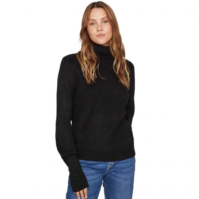 Womens	Black Vilou Rollneck Knit