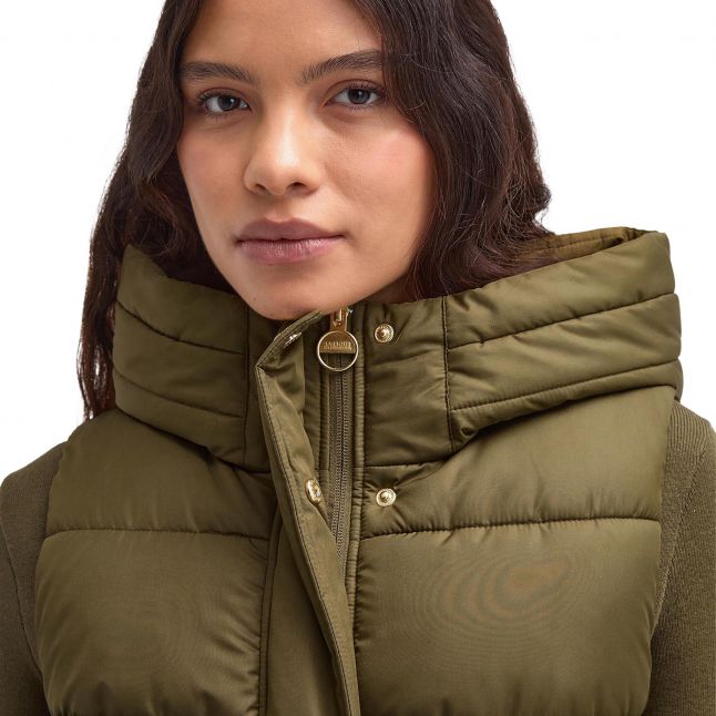 Womens Empire Green Greyson Longline Hood Gilet