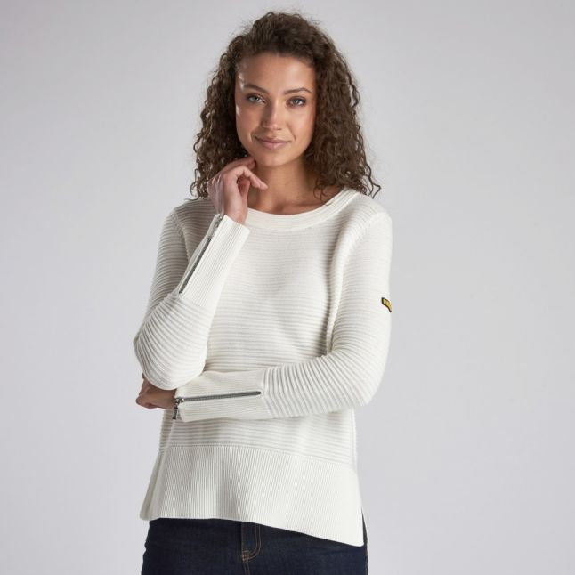 Womens Off White Garrow Knitted Top