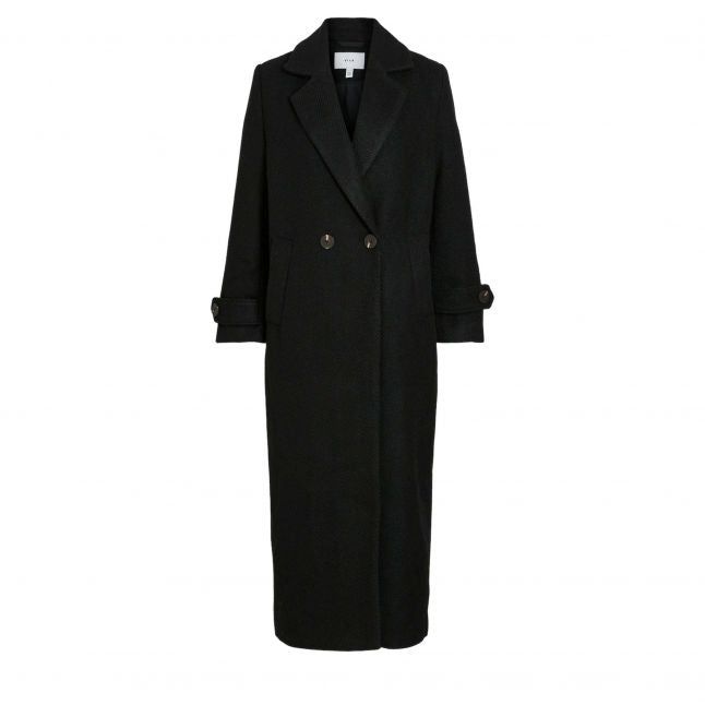 Womens Black Beauty Visaia Tailored Long Coat