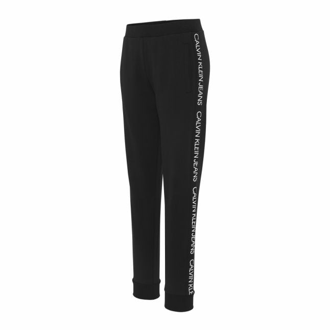 Womens Black Institutional Logo Side Sweat Pants