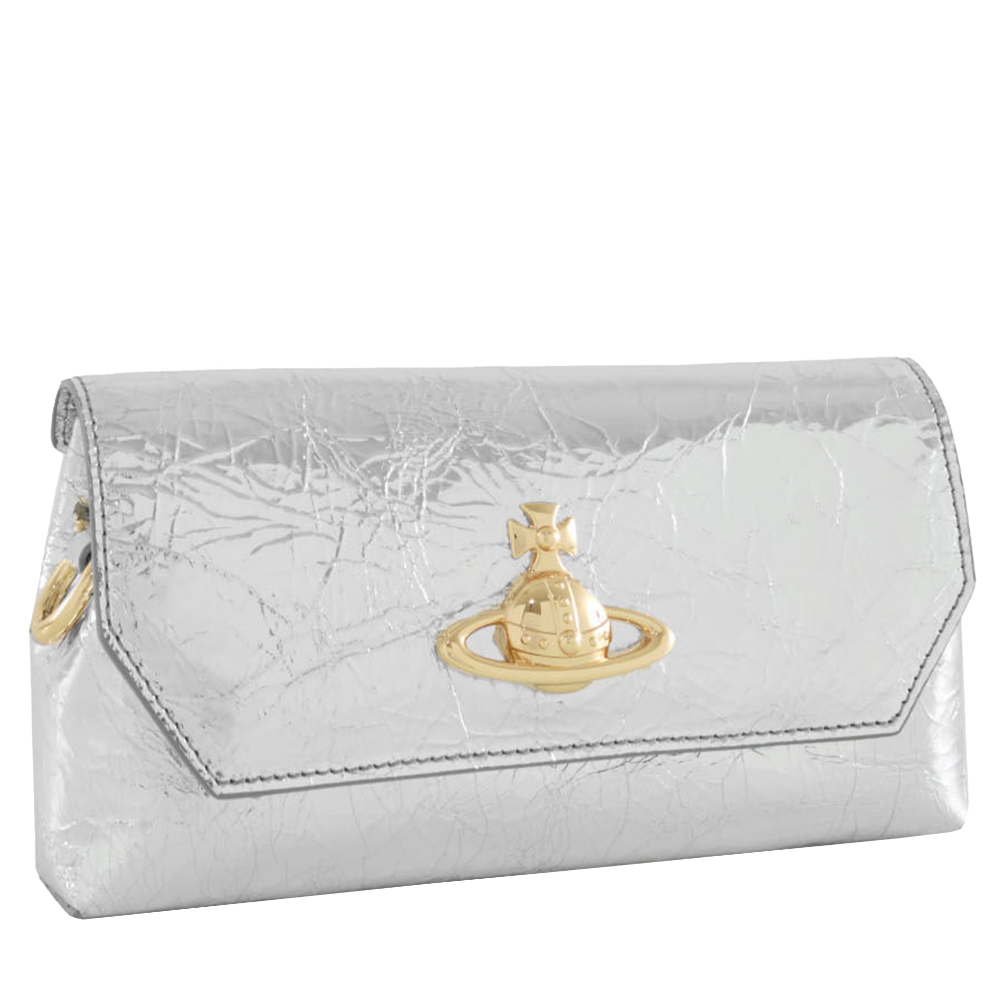 Womens Vivienne Westwood Silver Mini Pouch w/Chain