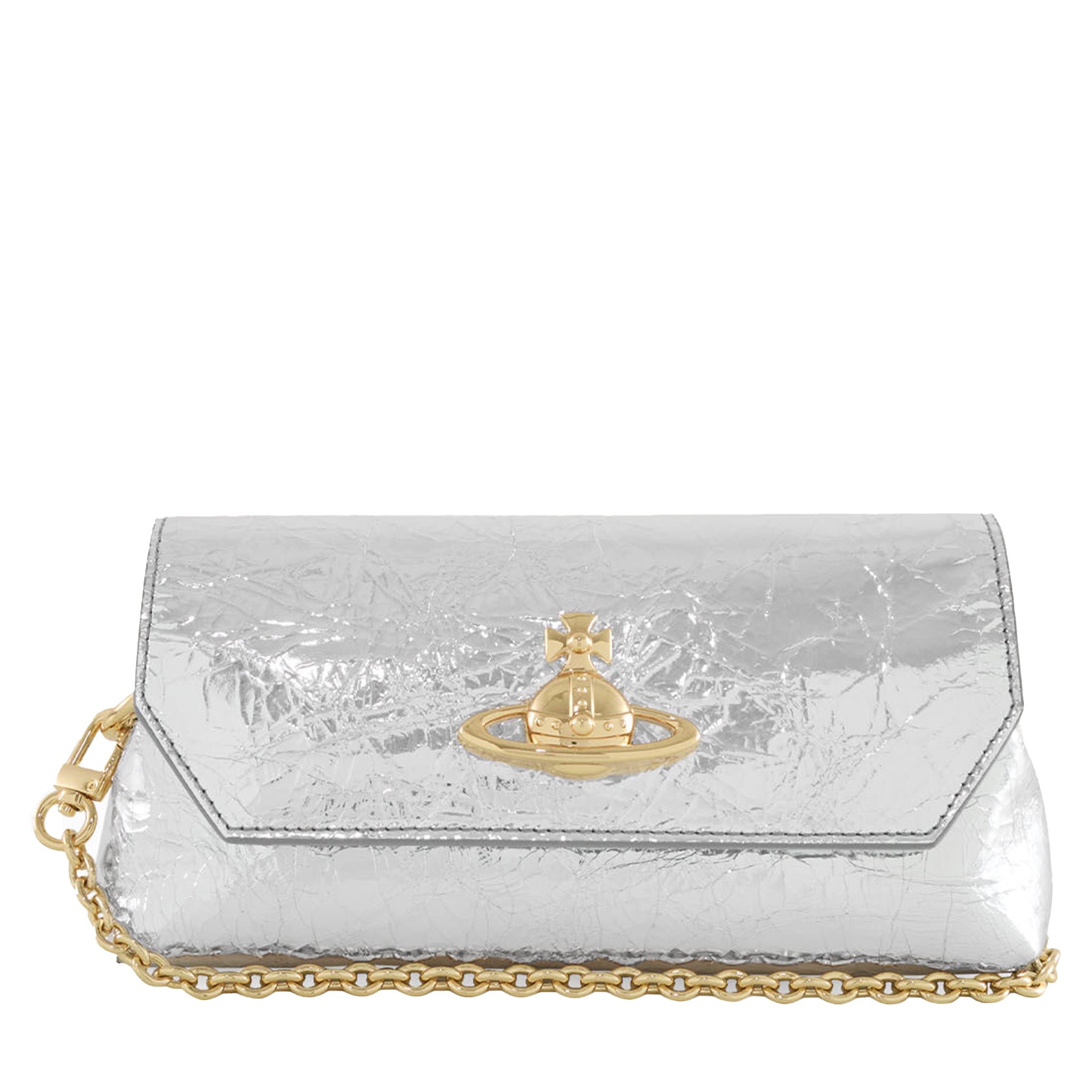 Womens Vivienne Westwood Silver Mini Pouch w/Chain