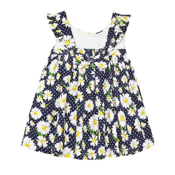 Infant Navy Daisy Printed Dress