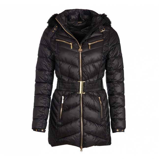 Womens Black Grand Quilted Coat