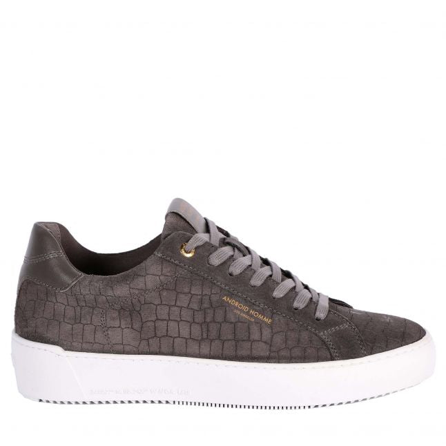 Mens Charcoal Zuma Caiman Croc Trainers