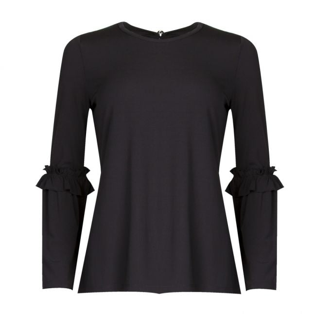 Womens Black Flare Cuff Top