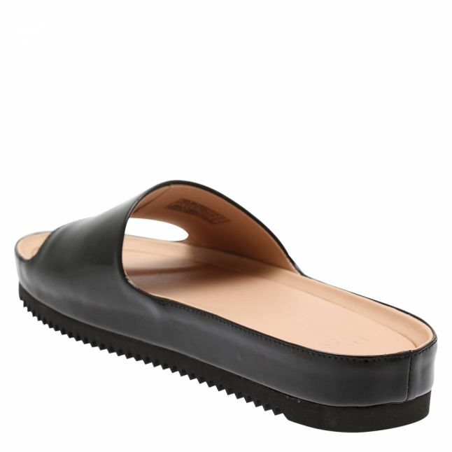 Womens Black Jane Patent Slides