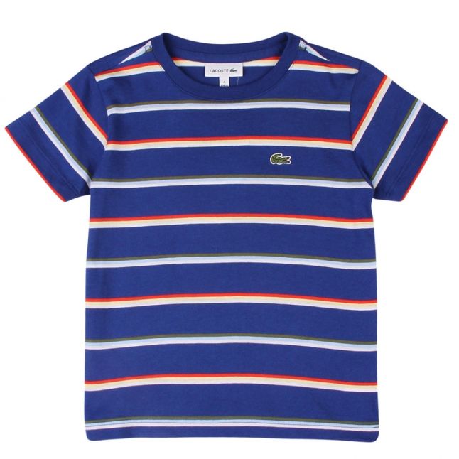 Boys Blue Multi Stripe S/s T Shirt