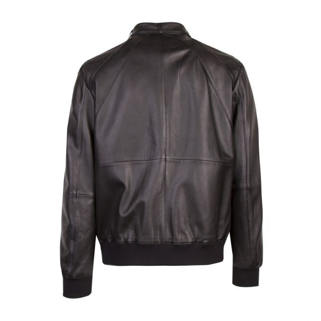 Mens Black Lutwin Leather Jacket