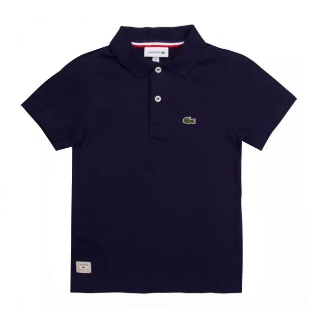 Boys Navy Branded Sport S/s Polo Shirt