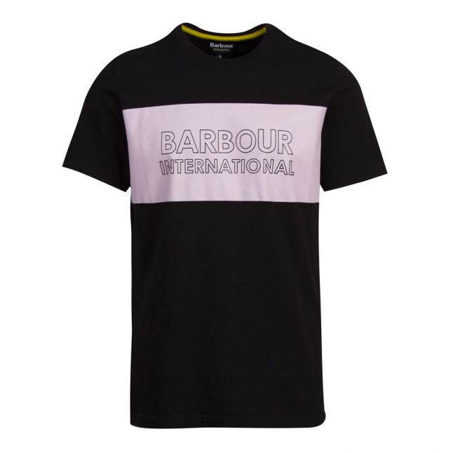 Mens Barbour International Black Panel Logo S/s T Shirt