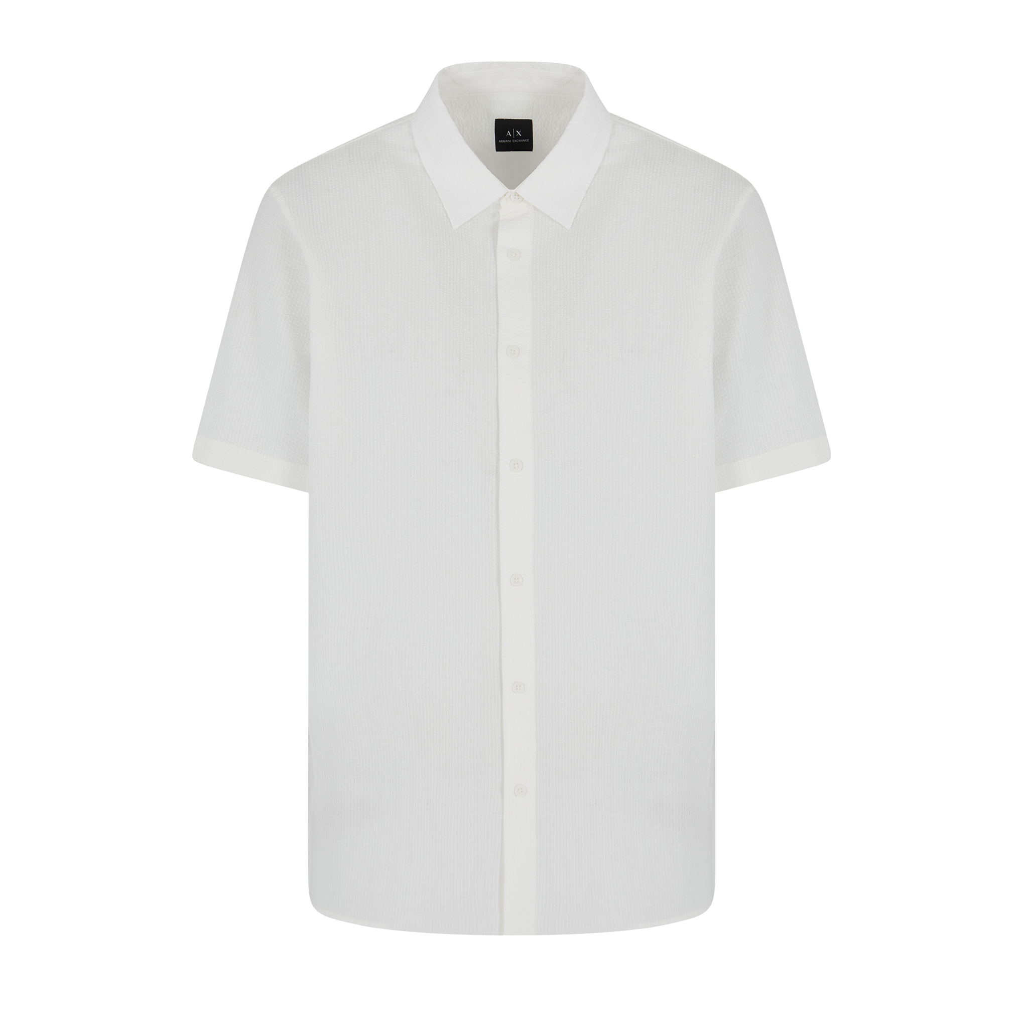 Mens Armani Exchange Off White Seersucker S/s Shirt