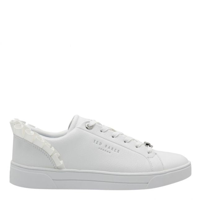 Womens White Astrina Ruffle Trainers