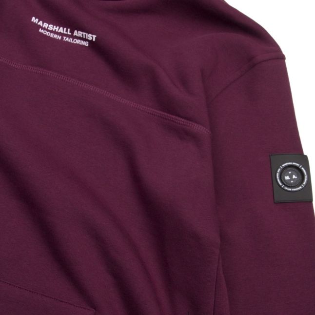 Mens Burgundy Siren Hooded Sweat Top