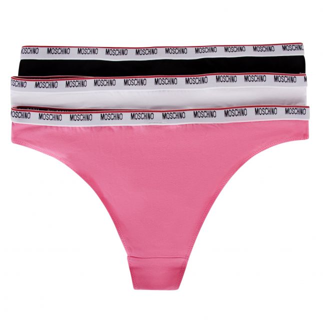 Womens Pink/White/Black Logo 3 Pack Briefs