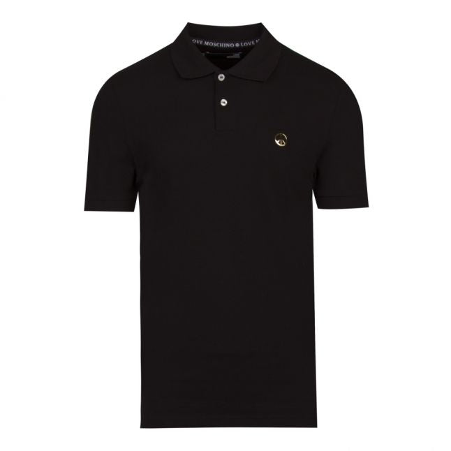 Mens Black Metal Peace Slim Fit S/s Polo Shirt