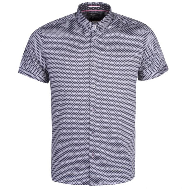 Mens Navy Gudvu Geo S/s Shirt