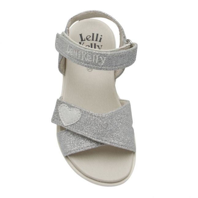 Girls Silver Gliter Anita Sandals (25-35)