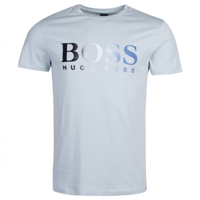 Casual Mens Light Blue Topwork S/s T Shirt