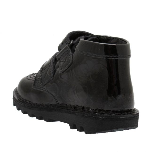 Infant Black Patent Kick Hi Heart Shoes (5-12)