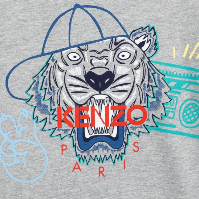 Junior Marl Grey Cool Tiger S/s T Shirt