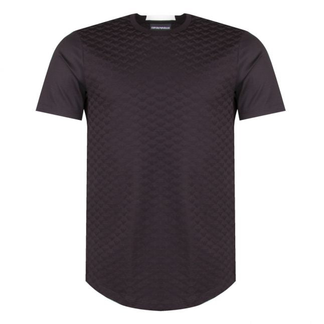 Mens Black Eagle Jacquard S/s T Shirt