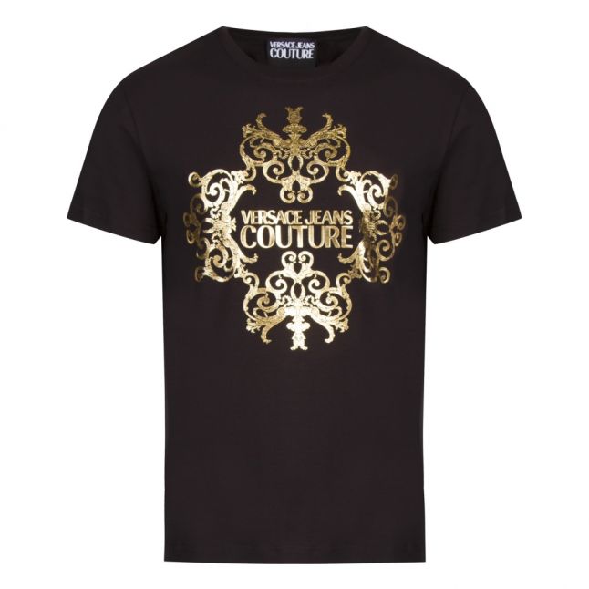 Mens Black Baroque Crest Logo Slim Fit S/s T Shirt