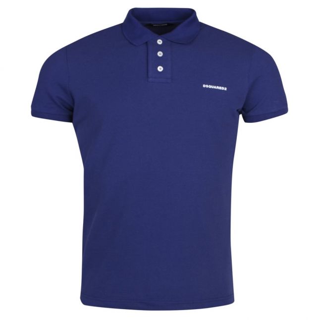 Mens Blue Chest Logo S/s Polo Shirt