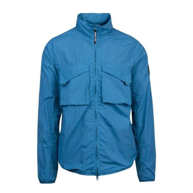 Mens Aqua Garment Dyed Overshirt