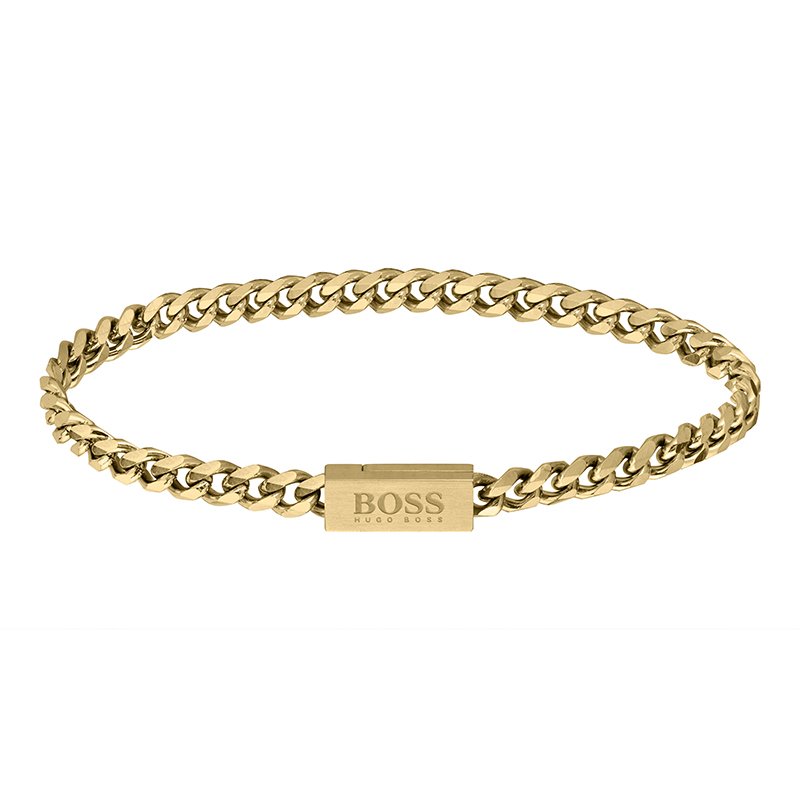 Mens BOSS Gold Chain Bracelet