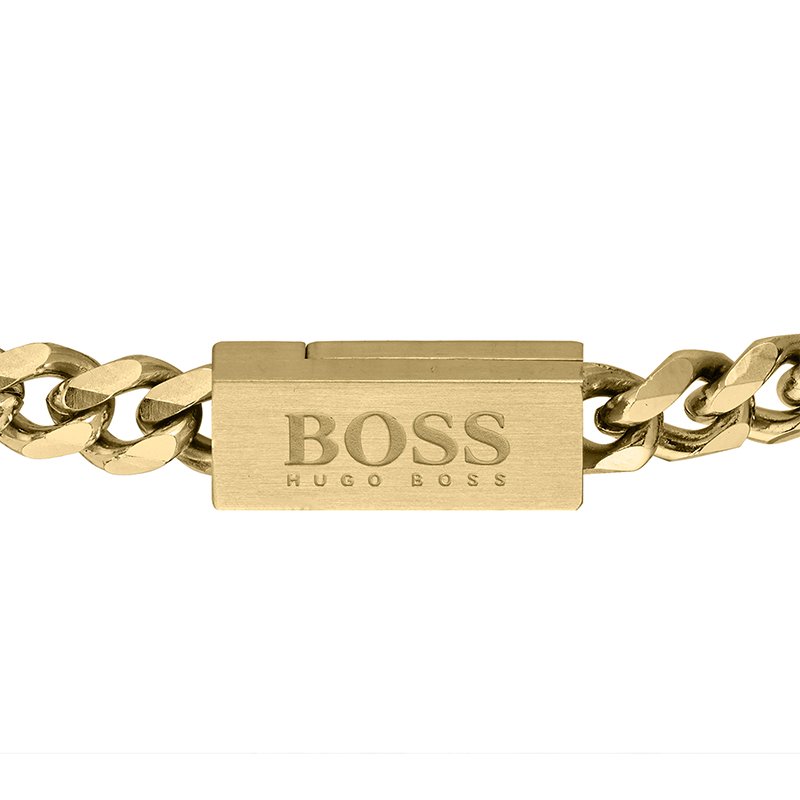 Mens BOSS Gold Chain Bracelet