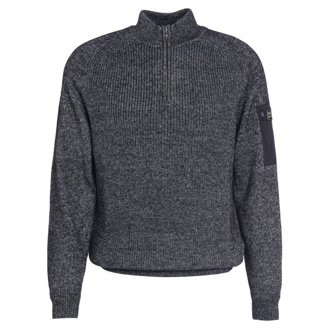 Mens Black Ammeter Half Zip Knit