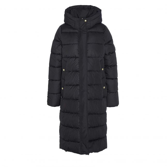 Womens Black Longline Barron Puffer Coat