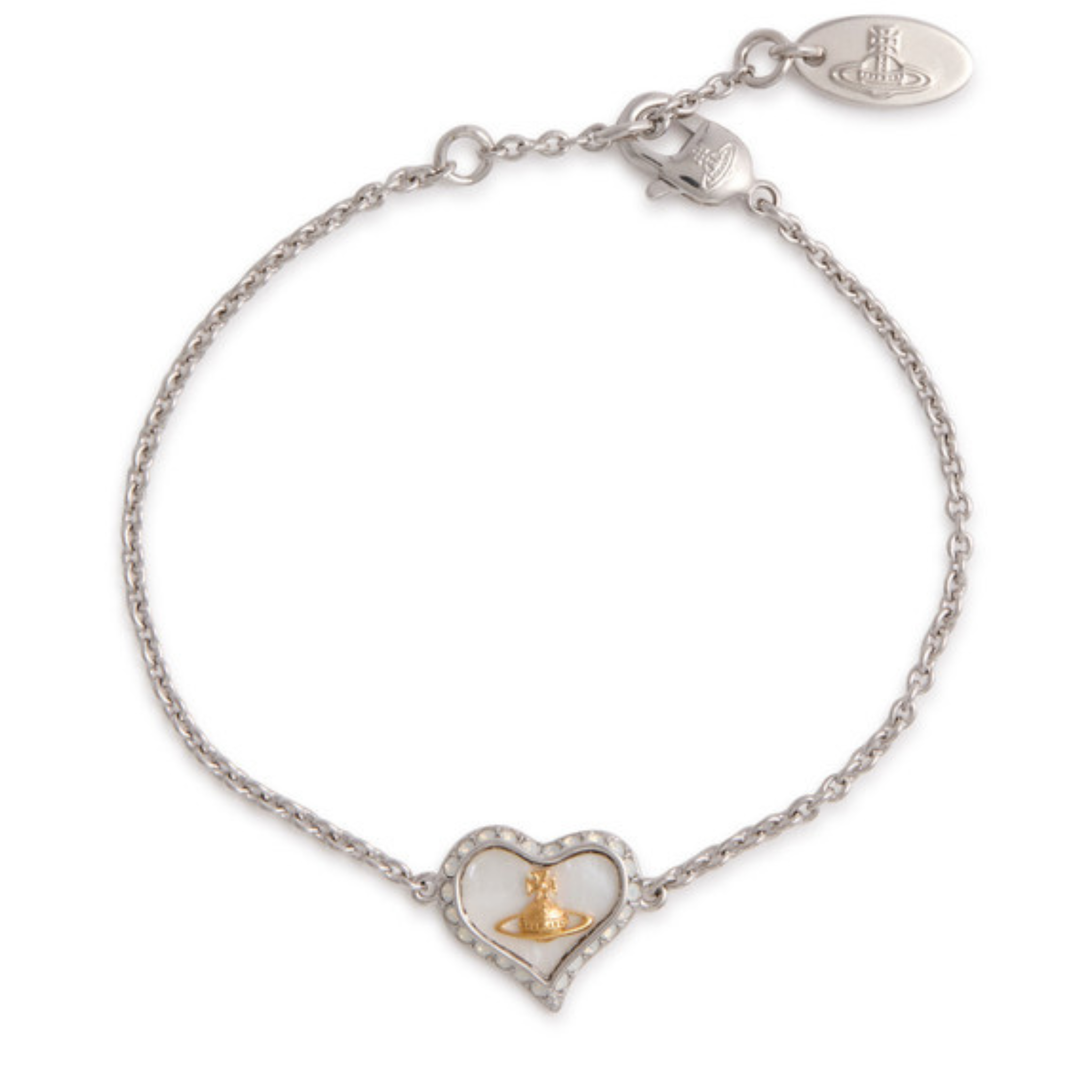 Vivienne Westwood Platinum/Gold/White MOP Petra Bracelet