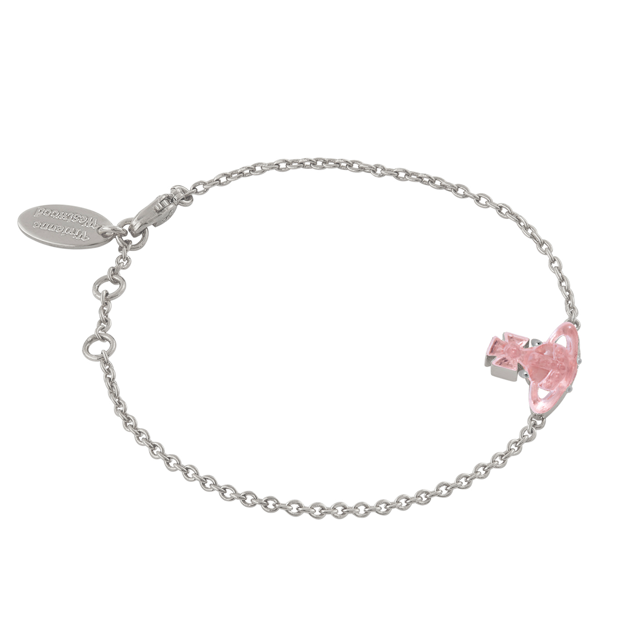 Vivienne Westwood Platinum/Pink CZ Tammy Bracelet