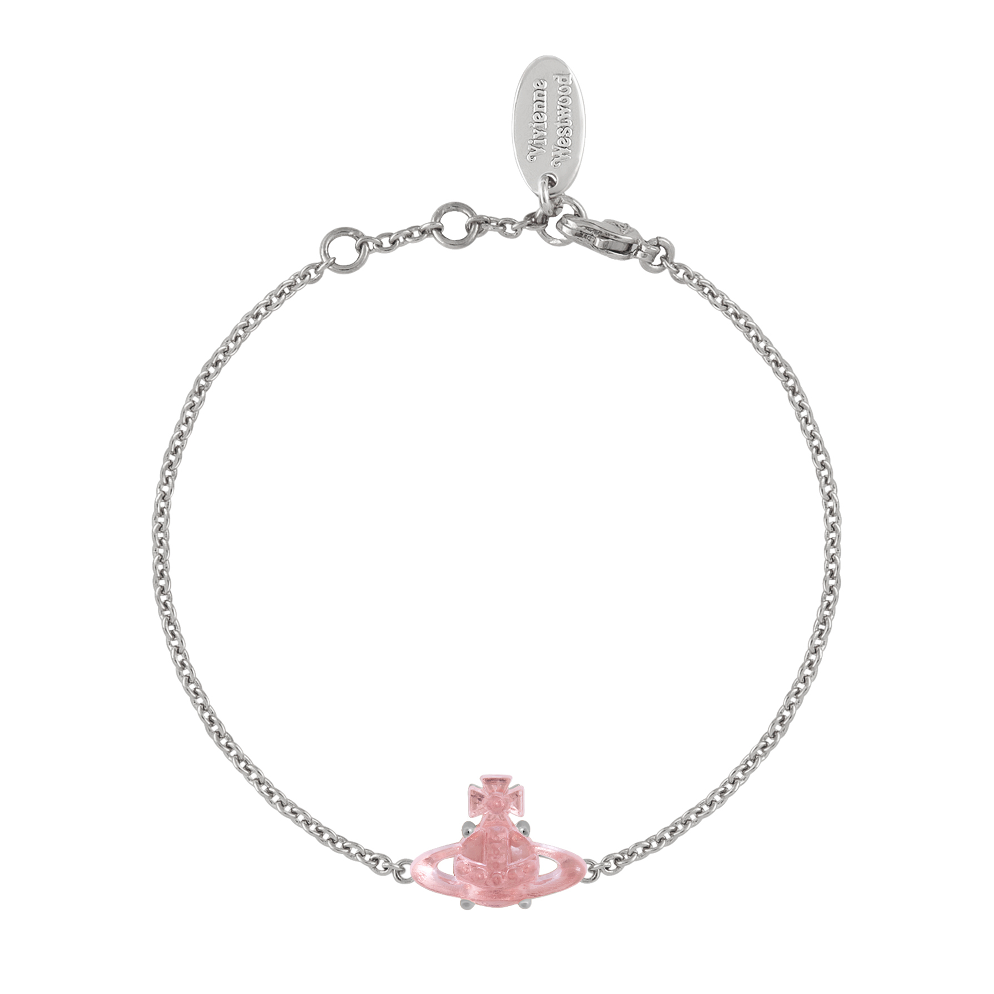 Vivienne Westwood Platinum/Pink CZ Tammy Bracelet