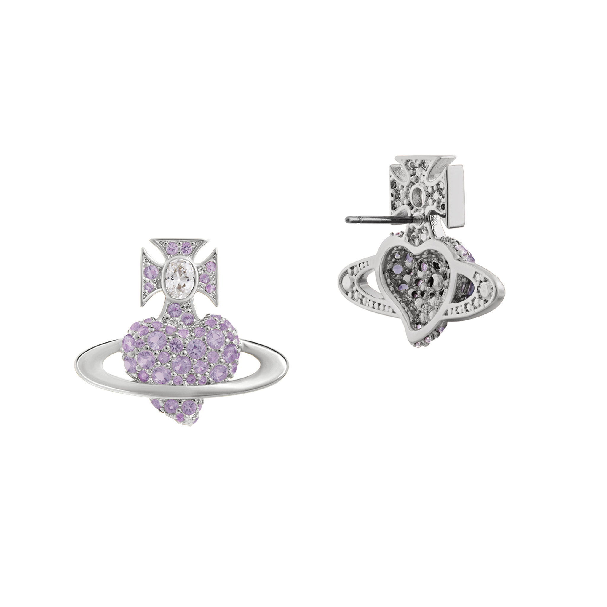 Vivienne Westwood Platinum/Lilac Agnatha Earrings