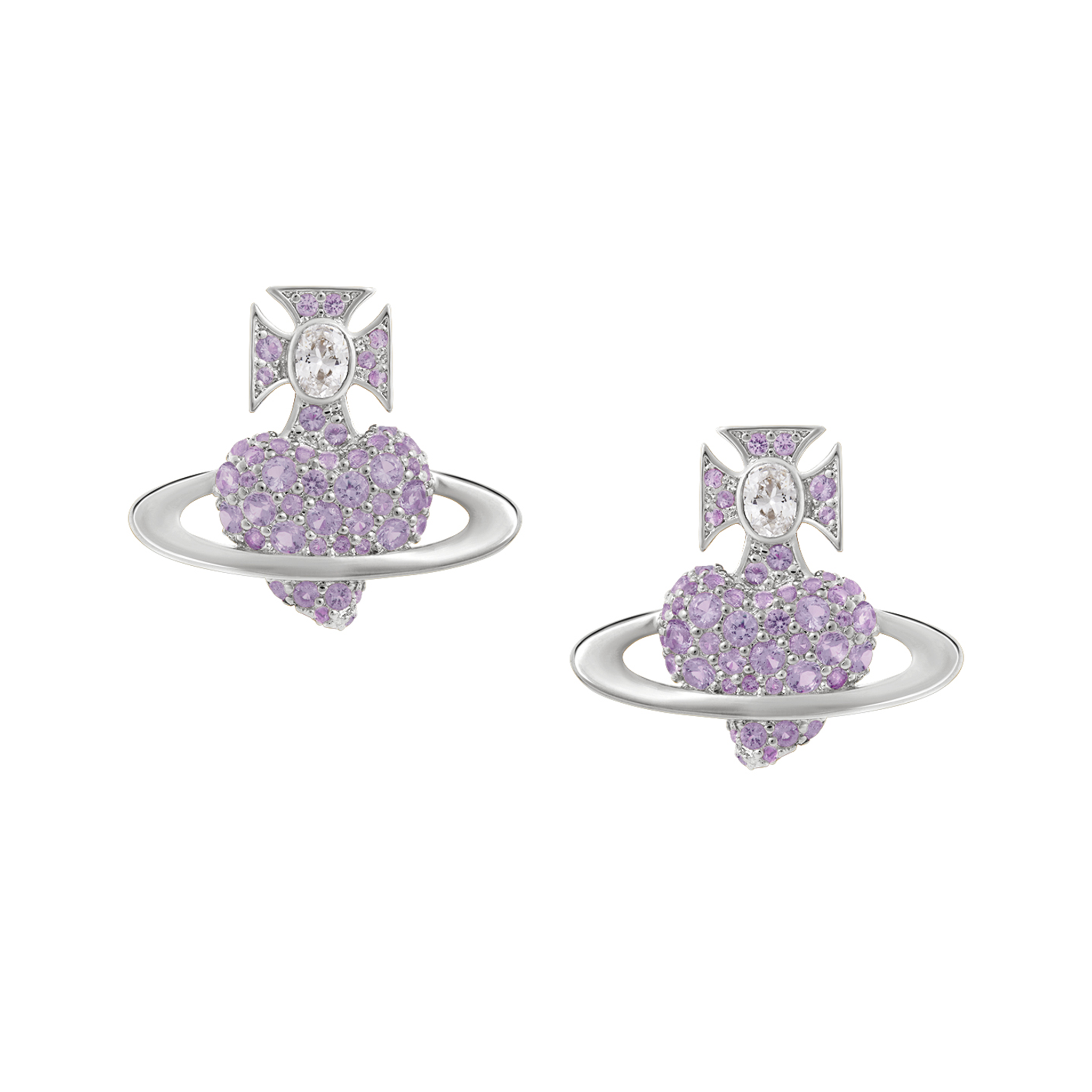 Vivienne Westwood Platinum/Lilac Agnatha Earrings